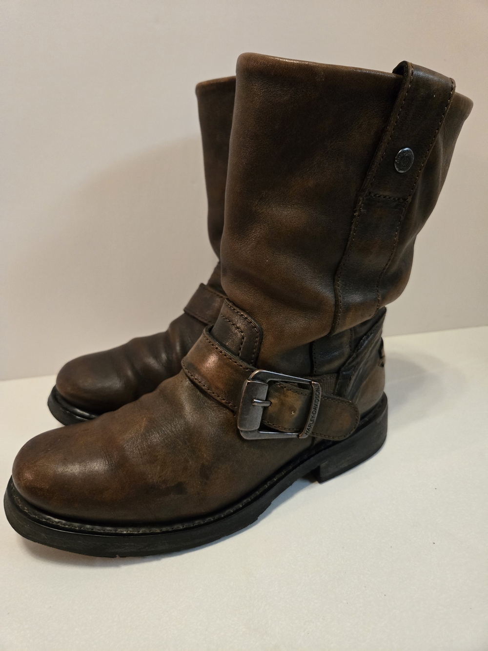 Harley-Davidson Orange Leather Boot Interior Label - Picture 8 of 10